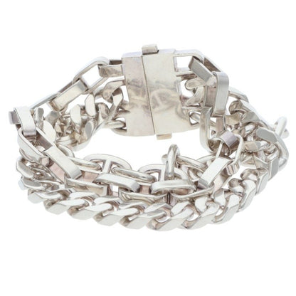 HERMES Etcetera 3 Triple Chain Silver Bracelet Size ONE SIZE