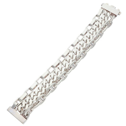 HERMES Etcetera 3 Triple Chain Silver Bracelet Size ONE SIZE