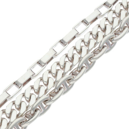 HERMES Etcetera 3 Triple Chain Silver Bracelet Size ONE SIZE