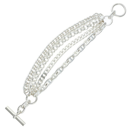 HERMES Etcetera 4 925 Silver 4-Link Chain Bracelet Size SH