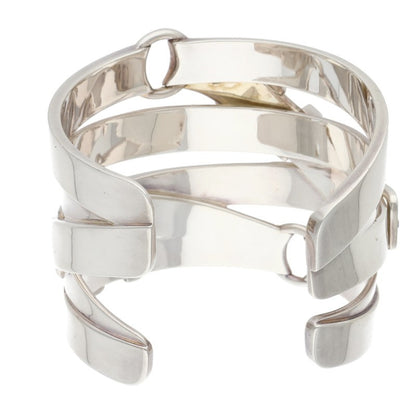 HERMES Debride Silver Bangle Belt Size SH