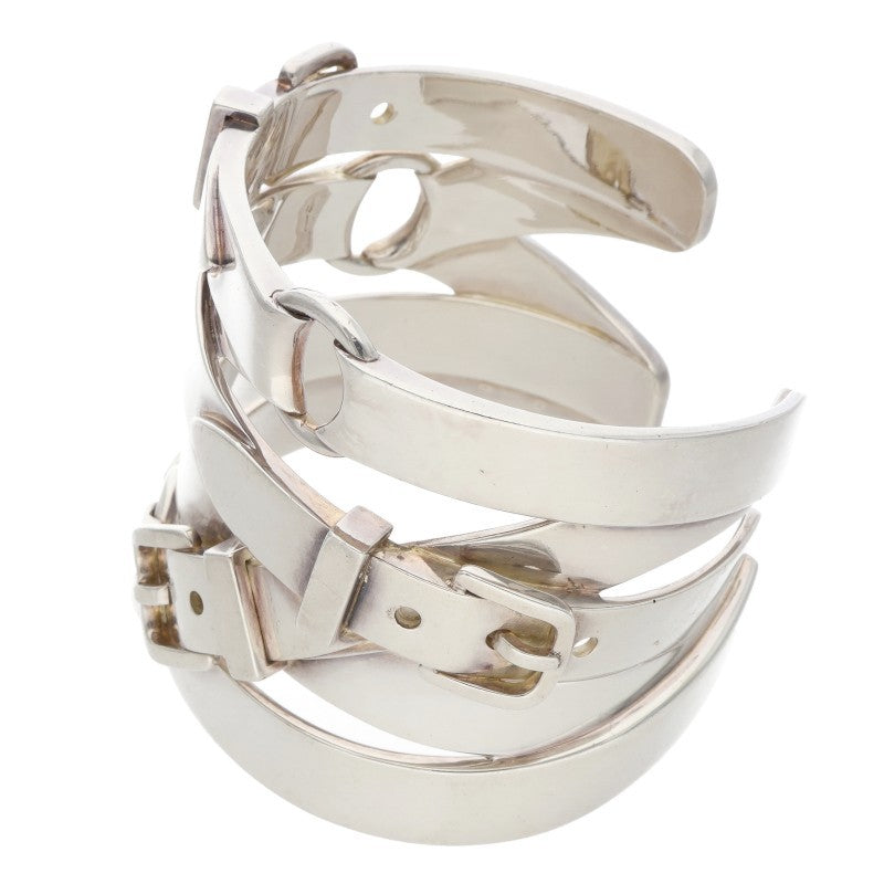 HERMES Debride Silver Bangle Belt Size SH