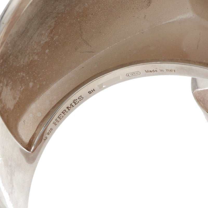 HERMES Chaine d'Ancre Initial Silver Bracelet Size SH