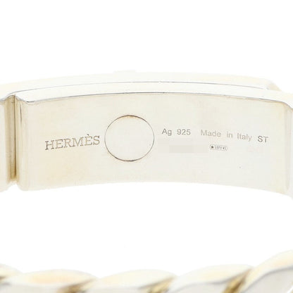 HERMES Kelly Gourmette GM Buckle Silver Bracelet Size ST