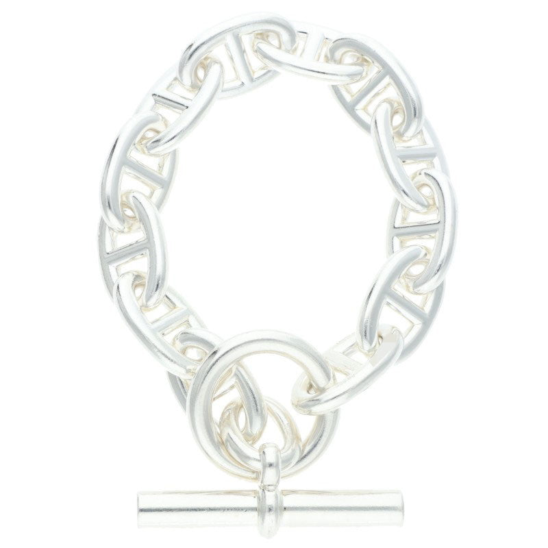 HERMES Chaine d'Ancre TGM Silver Bracelet Size 12LINK