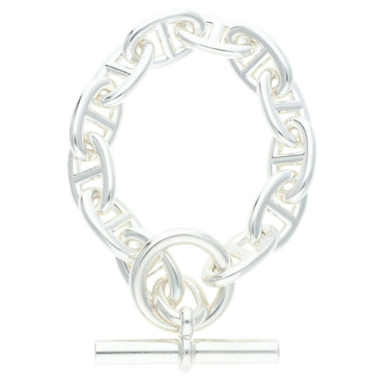 HERMES Chaine d'Ancre TGM Silver Bracelet Size 12LINK