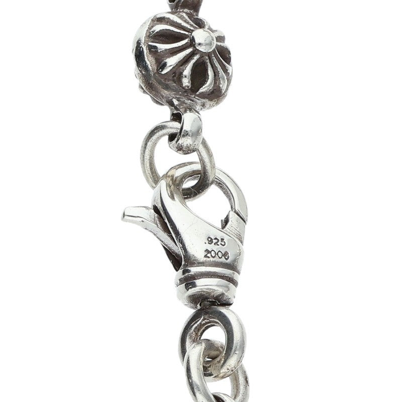 Chrome Hearts DICE NO1 Cross Ball Silver Bracelet Size 8LINK