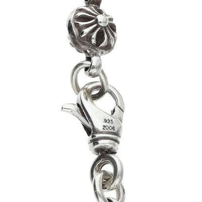Chrome Hearts DICE NO1 Cross Ball Silver Bracelet Size 8LINK
