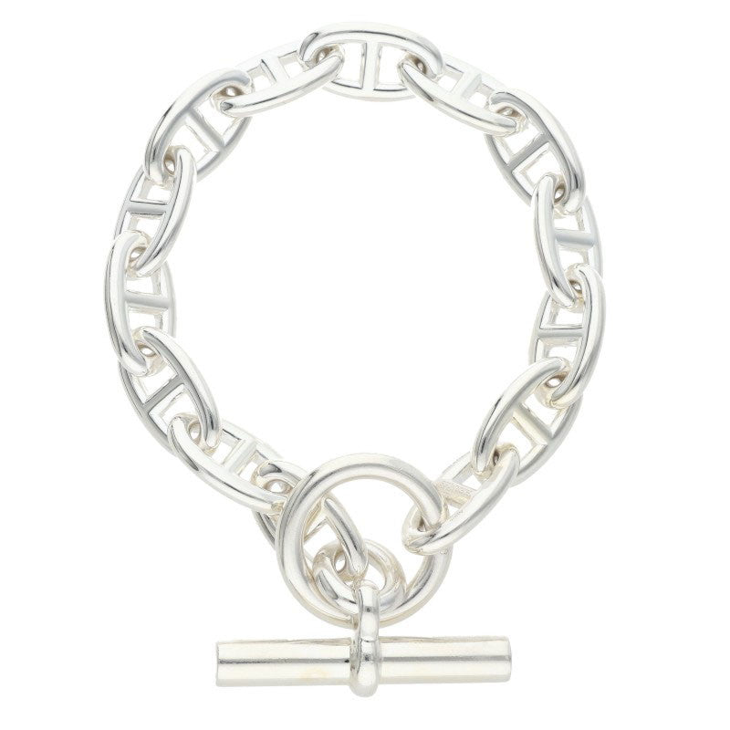 HERMES Chaine d'Ancre GM Silver Bracelet Size 14LINK