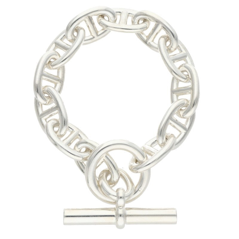 HERMES Chaine d'Ancre TGM Silver Bracelet Size 12LINK