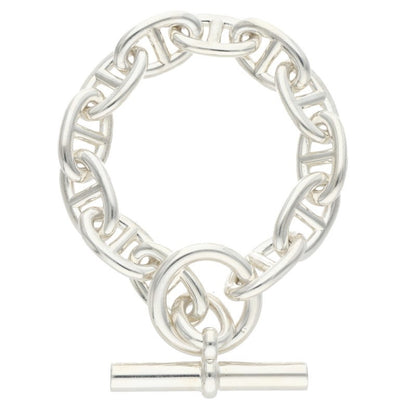 HERMES Chaine d'Ancre TGM Silver Bracelet Size 12LINK