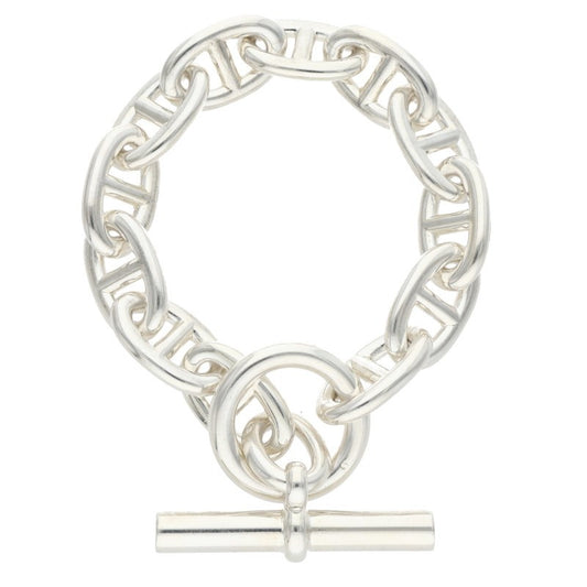 HERMES Chaine d'Ancre TGM Silver Bracelet Size 12LINK