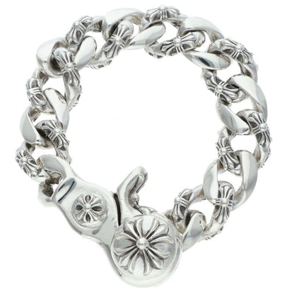Chrome Hearts Fancy Link Clip Silver Bracelet Size 13LINK