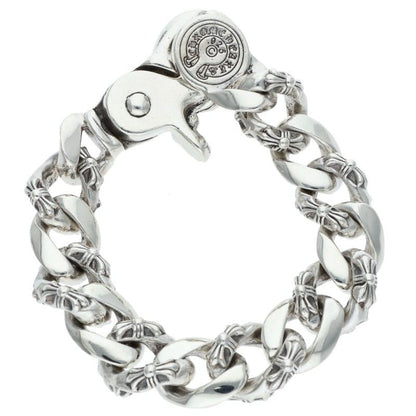 Chrome Hearts Fancy Link Clip Silver Bracelet Size 13LINK
