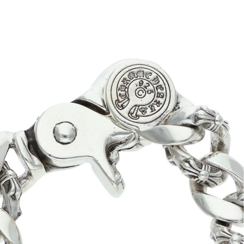 Chrome Hearts Fancy Link Clip Silver Bracelet Size 13LINK