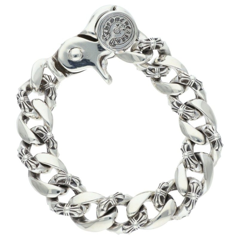 Chrome Hearts FNCY CHN LNK Silver Bracelet Size 15LINK