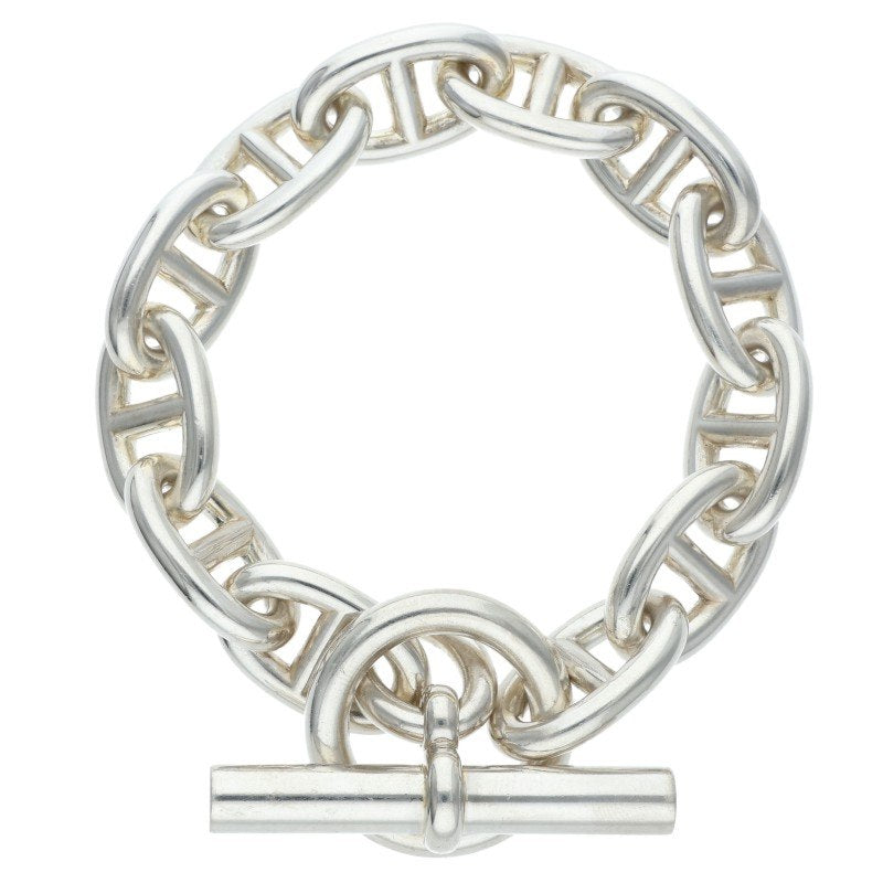 HERMES Chaine d'Ancre TGM Silver Bracelet Size 12LINK