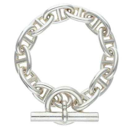 HERMES Chaine d'Ancre TGM Silver Bracelet Size 12LINK