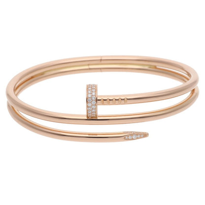Cartier Juste un Clou K18PG Diamond Double Bracelet Size 18