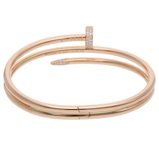 Cartier Juste un Clou K18PG Diamond Double Bracelet Size 18