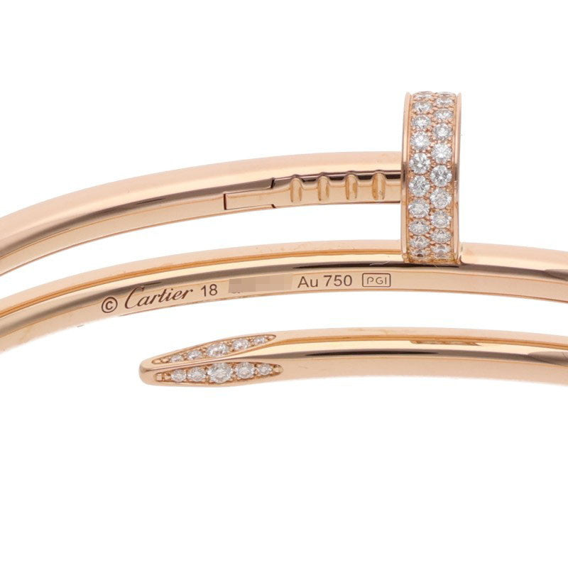 Cartier Juste un Clou K18PG Diamond Double Bracelet Size 18