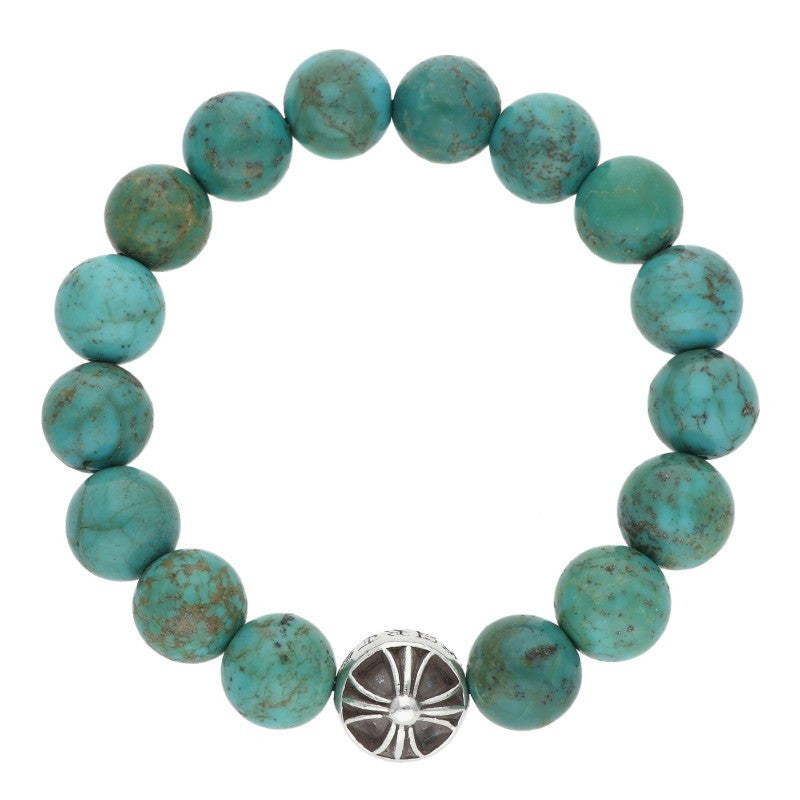 Chrome Hearts 10mm Turquoise Bracelet Blue