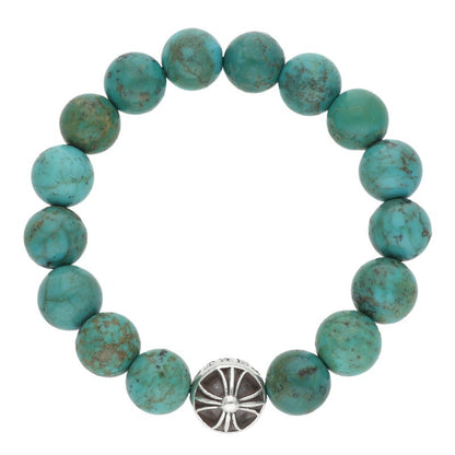 Chrome Hearts 10mm Turquoise Bracelet Blue