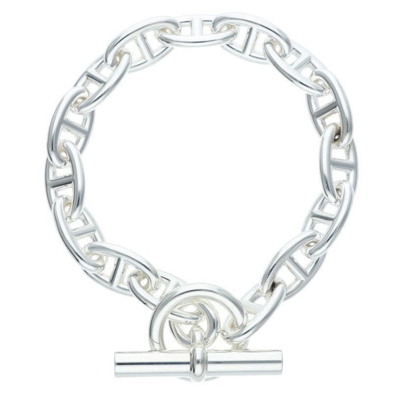 HERMES Chaine d'Ancre GM Silver Bracelet Size 15LINK