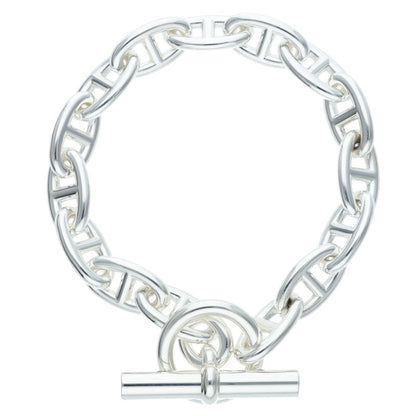 HERMES Chaine d'Ancre GM Silver Bracelet Size 15LINK