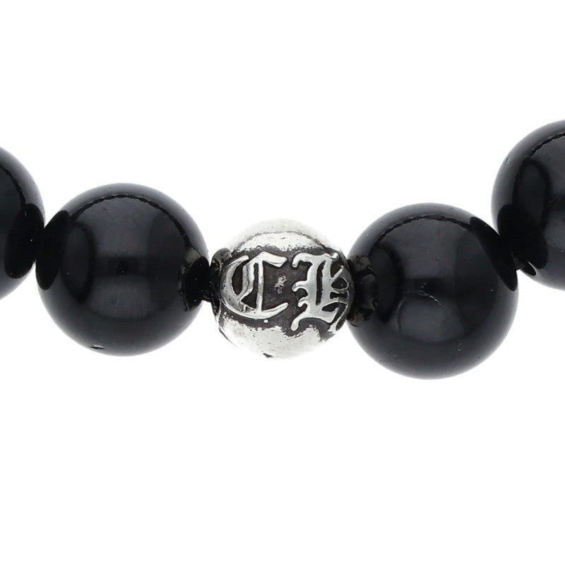 Chrome Hearts Bead Silver & Black Bracelet Size 8MM