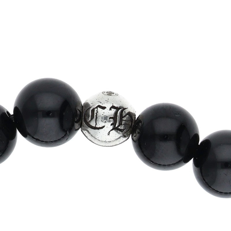Chrome Hearts Bead Silver & Black Bracelet Size 8MM