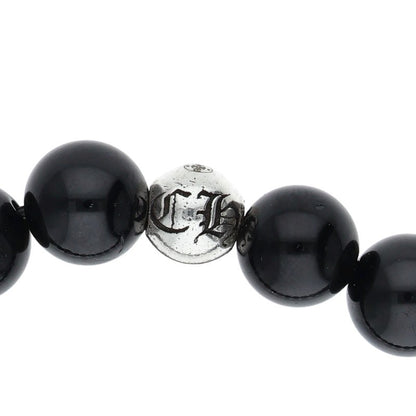 Chrome Hearts Bead Silver & Black Bracelet Size 8MM