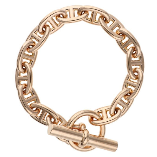 HERMES K18PG Chaine d'Ancre MM Bracelet Size 15LINK