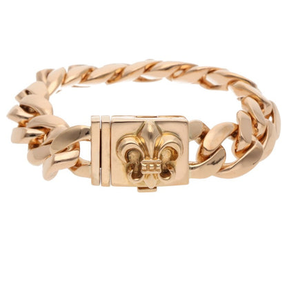Chrome Hearts 22K BS Fleur ID Box Gold Bracelet Size 15LINK