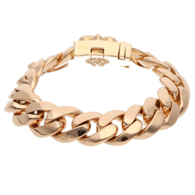 Chrome Hearts 22K BS Fleur ID Box Gold Bracelet Size 15LINK