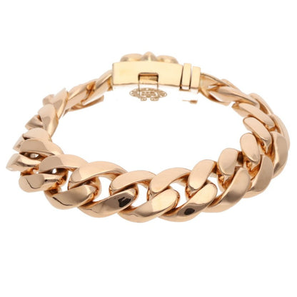 Chrome Hearts 22K BS Fleur ID Box Gold Bracelet Size 15LINK