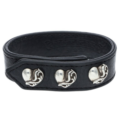 Chrome Hearts 3BTN 2SNP Heart Leather ONE SIZE Bracelet Size ONE SIZE