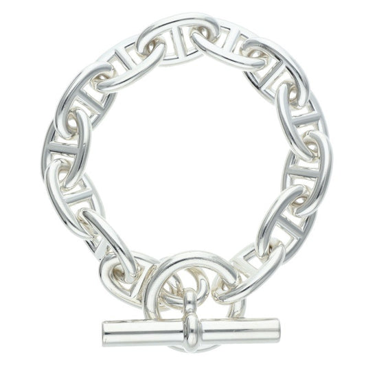 HERMES Chaine d'Ancre TGM Silver Bracelet Size 13LINK