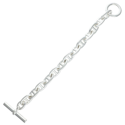 HERMES Chaine d'Ancre TGM Silver Bracelet Size 13LINK