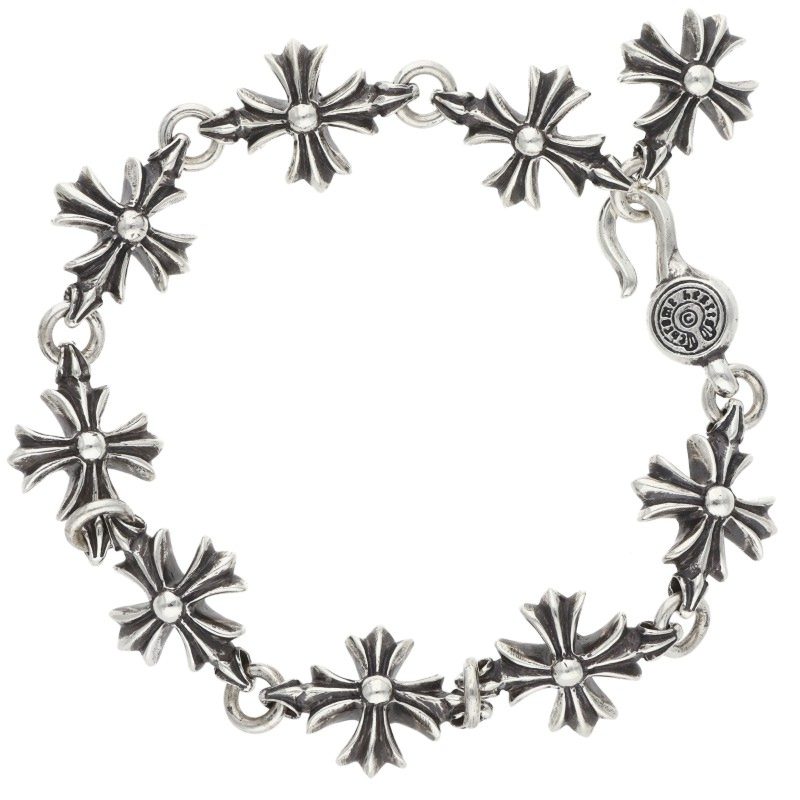 Chrome Hearts CO CH PLUS Cutout Silver Bracelet Size 9LINK