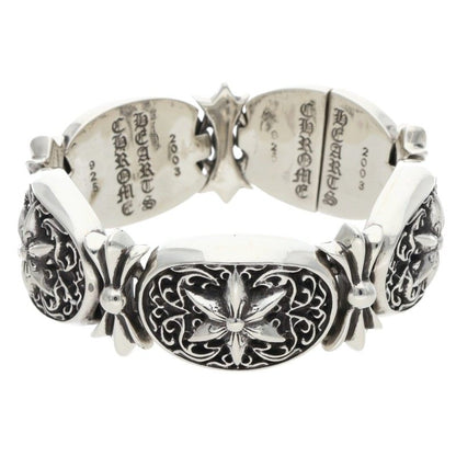Chrome Hearts Tiny Oval Star Link Silver Bracelet Size 4LINK