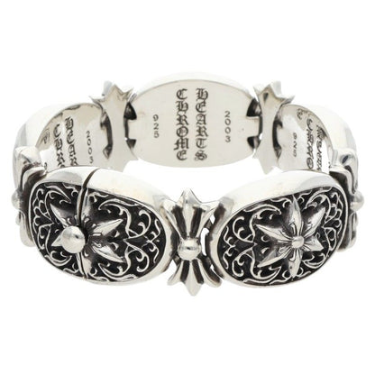 Chrome Hearts Tiny Oval Star Link Silver Bracelet Size 4LINK
