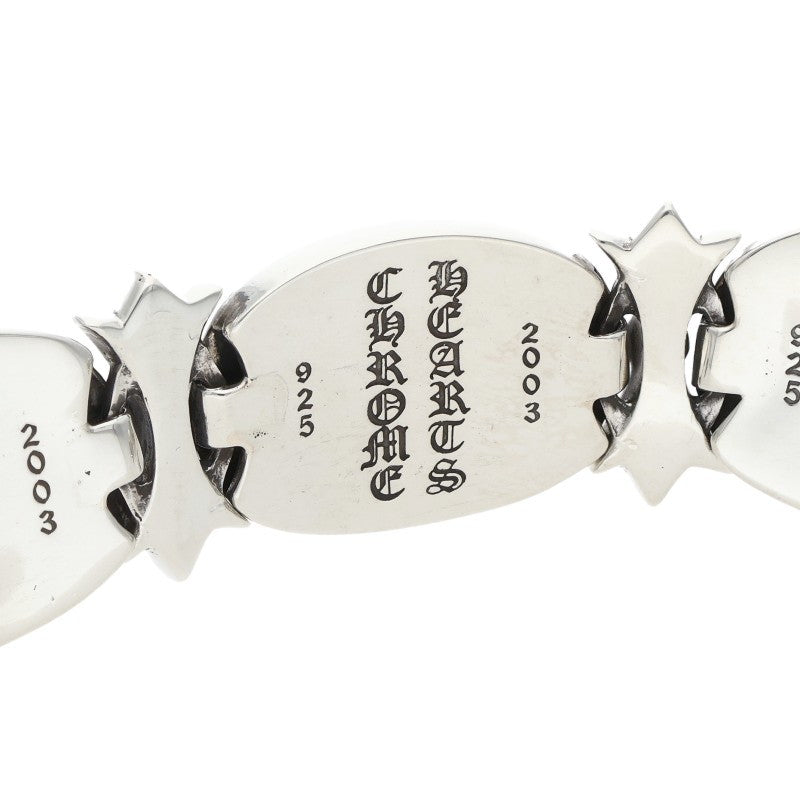 Chrome Hearts Tiny Oval Star Link Silver Bracelet Size 4LINK