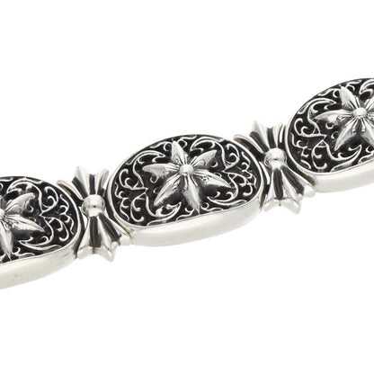 Chrome Hearts Tiny Oval Star Link Silver Bracelet Size 4LINK