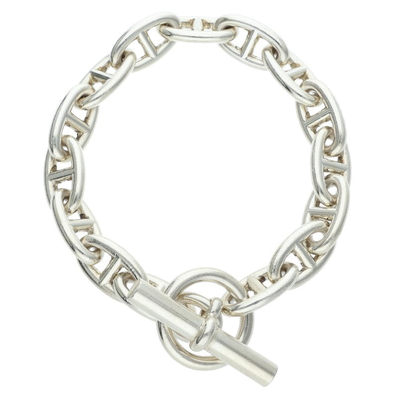 HERMES Chaine d'Ancre GM Silver Bracelet Size 15LINK