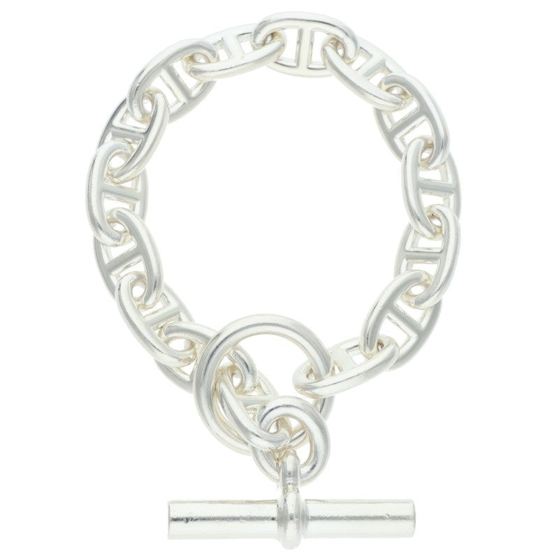 HERMES Chaine d'Ancre MM Silver Bracelet Size 15LINK