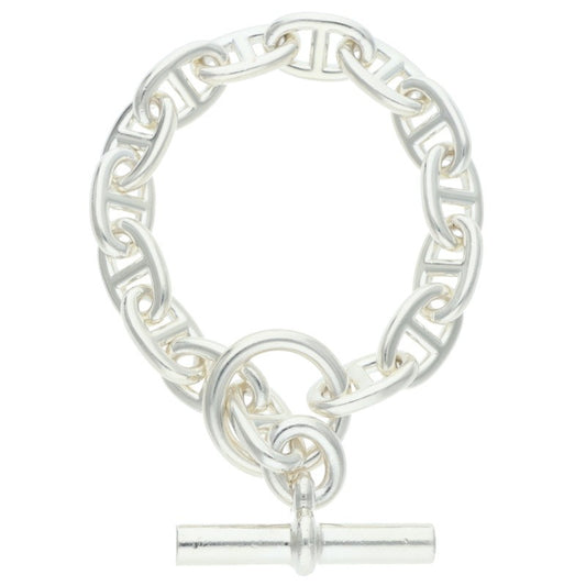 HERMES Chaine d'Ancre MM Silver Bracelet Size 15LINK