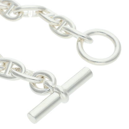 HERMES Chaine d'Ancre MM Silver Bracelet Size 15LINK