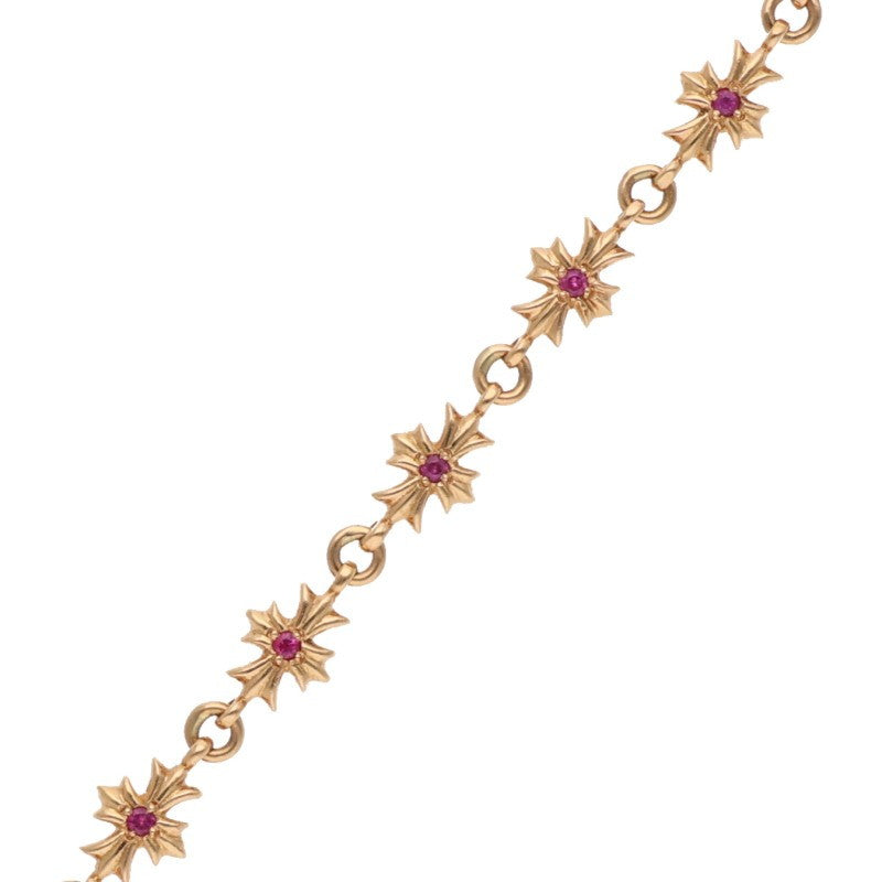 Chrome Hearts 22K Pave Pink Sapphire Bracelet Size 12LINK