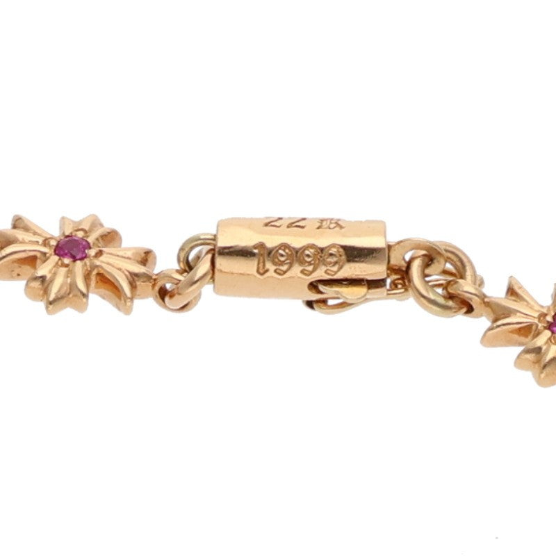 Chrome Hearts 22K Pave Pink Sapphire Bracelet Size 12LINK